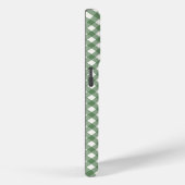 Diagonal Gingham Pattern in Green with Initials Case-Mate iPhone Case (Achterkant / Rechts)
