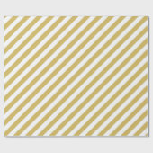 Diagonal golden yellow and white stripes pattern cadeaupapier (Vlak)