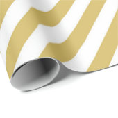 Diagonal golden yellow and white stripes pattern cadeaupapier (Rol Hoek)