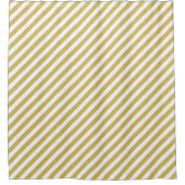 Diagonal golden yellow and white stripes pattern douchegordijn (Voorkant)