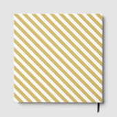 Diagonal golden yellow and white stripes pattern gastenboek (Achterkant)