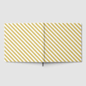 Diagonal golden yellow and white stripes pattern gastenboek (Volledig)