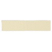 Diagonal golden yellow and white stripes pattern korte tafelloper (Horizontaal)
