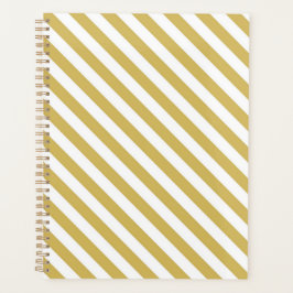 Diagonal golden yellow and white stripes pattern planner