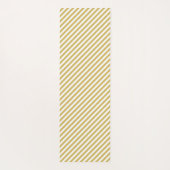 Diagonal golden yellow and white stripes pattern yogamat (Achterkant)