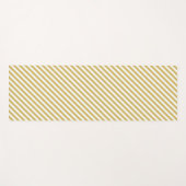 Diagonal golden yellow and white stripes pattern yogamat (Voorkant (horizontaal))