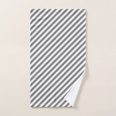 Diagonal gray and white stripes pattern bad handdoek (Handdoek)