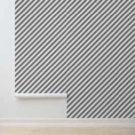 Diagonal gray and white stripes pattern behang