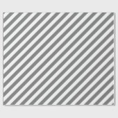 Diagonal gray and white stripes pattern cadeaupapier (Vlak)