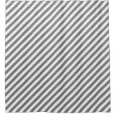Diagonal gray and white stripes pattern douchegordijn (Voorkant)