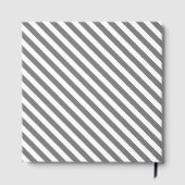 Diagonal gray and white stripes pattern gastenboek (Achterkant)