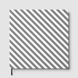 Diagonal gray and white stripes pattern gastenboek