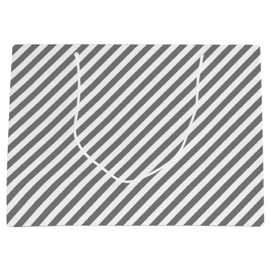 Diagonal gray and white stripes pattern groot cadeauzakje (Voorkant)