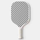 Diagonal gray and white stripes pattern pickleball paddle (Voorkant)