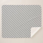 Diagonal gray and white stripes pattern sherpa deken (Voorkant (horizontaal))