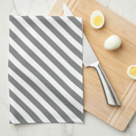 Diagonal gray and white stripes pattern theedoek