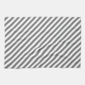 Diagonal gray and white stripes pattern theedoek (Horizontaal)