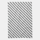 Diagonal gray and white stripes pattern theedoek (Verticaal)