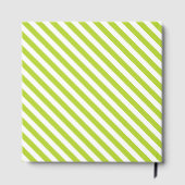 Diagonal lime green and white stripes pattern gastenboek (Achterkant)