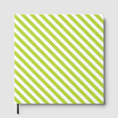 Diagonal lime green and white stripes pattern gastenboek (Voorkant)