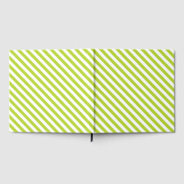 Diagonal lime green and white stripes pattern gastenboek