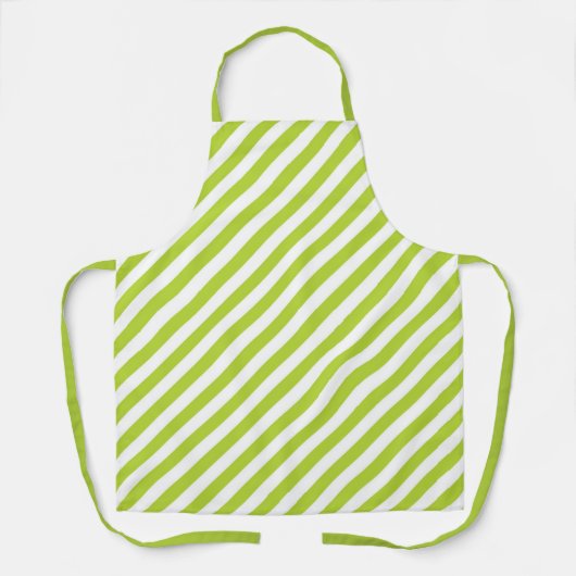 Diagonal lime green and white stripes pattern schort (Voorkant)