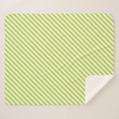 Diagonal lime green and white stripes pattern sherpa deken (Voorkant (horizontaal))