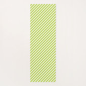 Diagonal lime green and white stripes pattern yogamat (Achterkant)