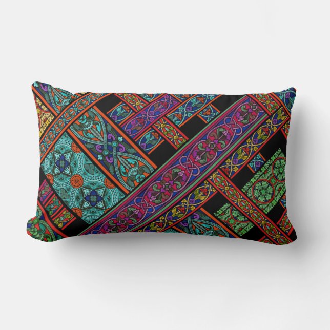 Diagonal Midnight Sun Lumbar Pillow Kussen (Voorkant)