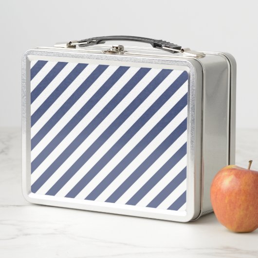 Diagonal navy blue and white stripes pattern (In situ)