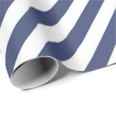 Diagonal navy blue and white stripes pattern cadeaupapier (Rol Hoek)