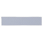 Diagonal navy blue and white stripes pattern korte tafelloper (Horizontaal)