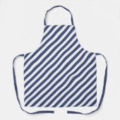 Diagonal navy blue and white stripes pattern schort (Voorkant)