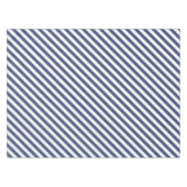 Diagonal navy blue and white stripes pattern tafelkleed (Voorkant (Horizontaal))