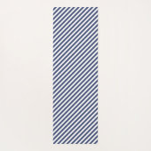 Diagonal navy blue and white stripes pattern yogamat (Achterkant)