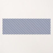 Diagonal navy blue and white stripes pattern yogamat (Voorkant (horizontaal))