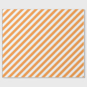 Diagonal orange and white stripes pattern cadeaupapier (Vlak)