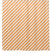 Diagonal orange and white stripes pattern douchegordijn (Voorkant)