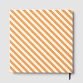 Diagonal orange and white stripes pattern gastenboek (Achterkant)