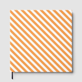 Diagonal orange and white stripes pattern gastenboek