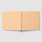 Diagonal orange and white stripes pattern gastenboek (Volledig)