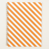 Diagonal orange and white stripes pattern planner (Voorkant)