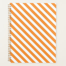 Diagonal orange and white stripes pattern planner