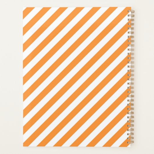 Diagonal orange and white stripes pattern planner (Achterkant)