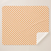 Diagonal orange and white stripes pattern sherpa deken (Voorkant (horizontaal))