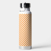 Diagonal orange and white stripes pattern waterfles (Rechts)