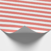 Diagonal pattern of pink and white stripes cadeaupapier (Hoek)