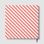 Diagonal pattern of pink and white stripes gastenboek (Achterkant)