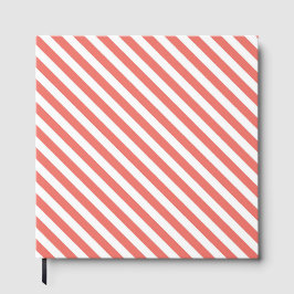 Diagonal pattern of pink and white stripes gastenboek