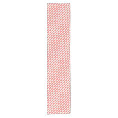 Diagonal pattern of pink and white stripes korte tafelloper (Voorkant)
